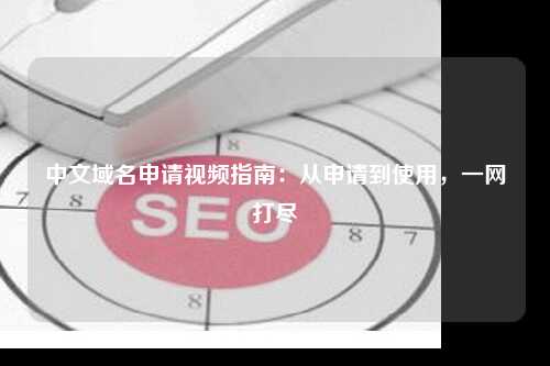中文域名申请视频指南：从申请到使用，一网打尽